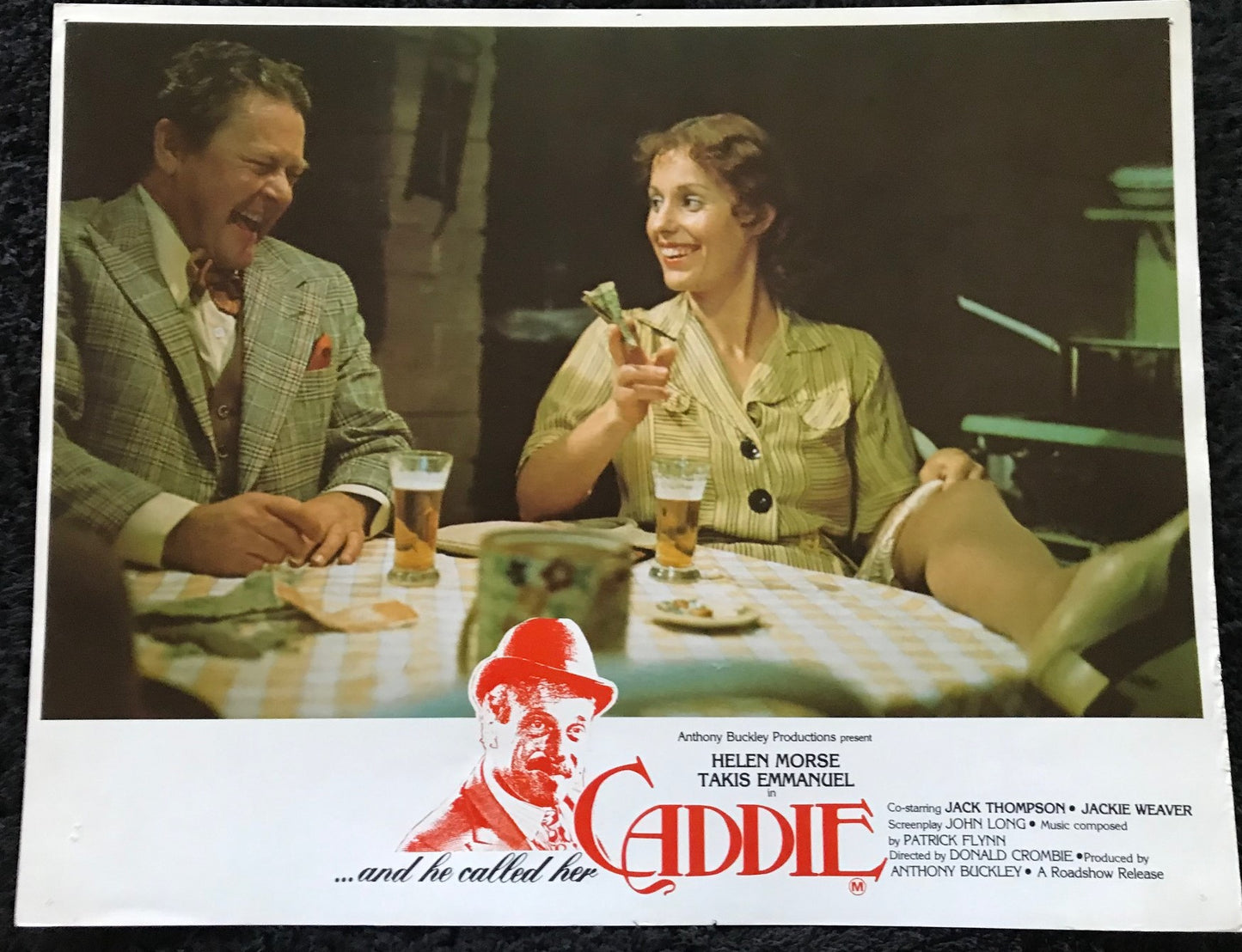 ORIGINAL LOBBY CARDS - CADDIE - 1976 - Australian - set of 8 cards -  Helen Morse, Takis Emmanuel, Jack Thompson, Jacki Weaver