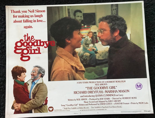 ORIGINAL LOBBY CARDS - THE GOODBYE GIRL - 1977 - group of 7 cards -  Richard Dreyfuss, Marsha Mason, Quinn Cummings, Paul Benedict