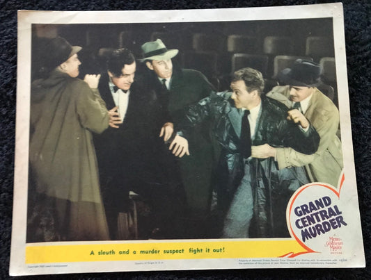 ORIGINAL LOBBY CARD - GRAND CENTRAL MURDER - 1942 - key card -  Van Heflin, Patricia Dane, Cecilia Parker, Virginia Grey