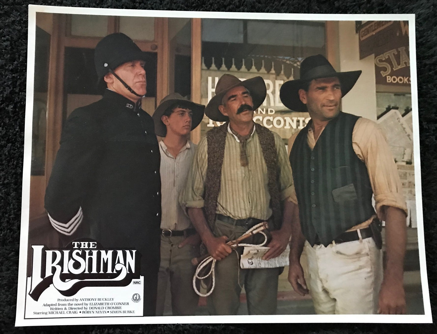 ORIGINAL LOBBY CARDS - THE IRISHMAN - 1978 - Australian - set of 8 cards -  Michael Craig, Simon Burke, Robyn Nevin, Lou Brown