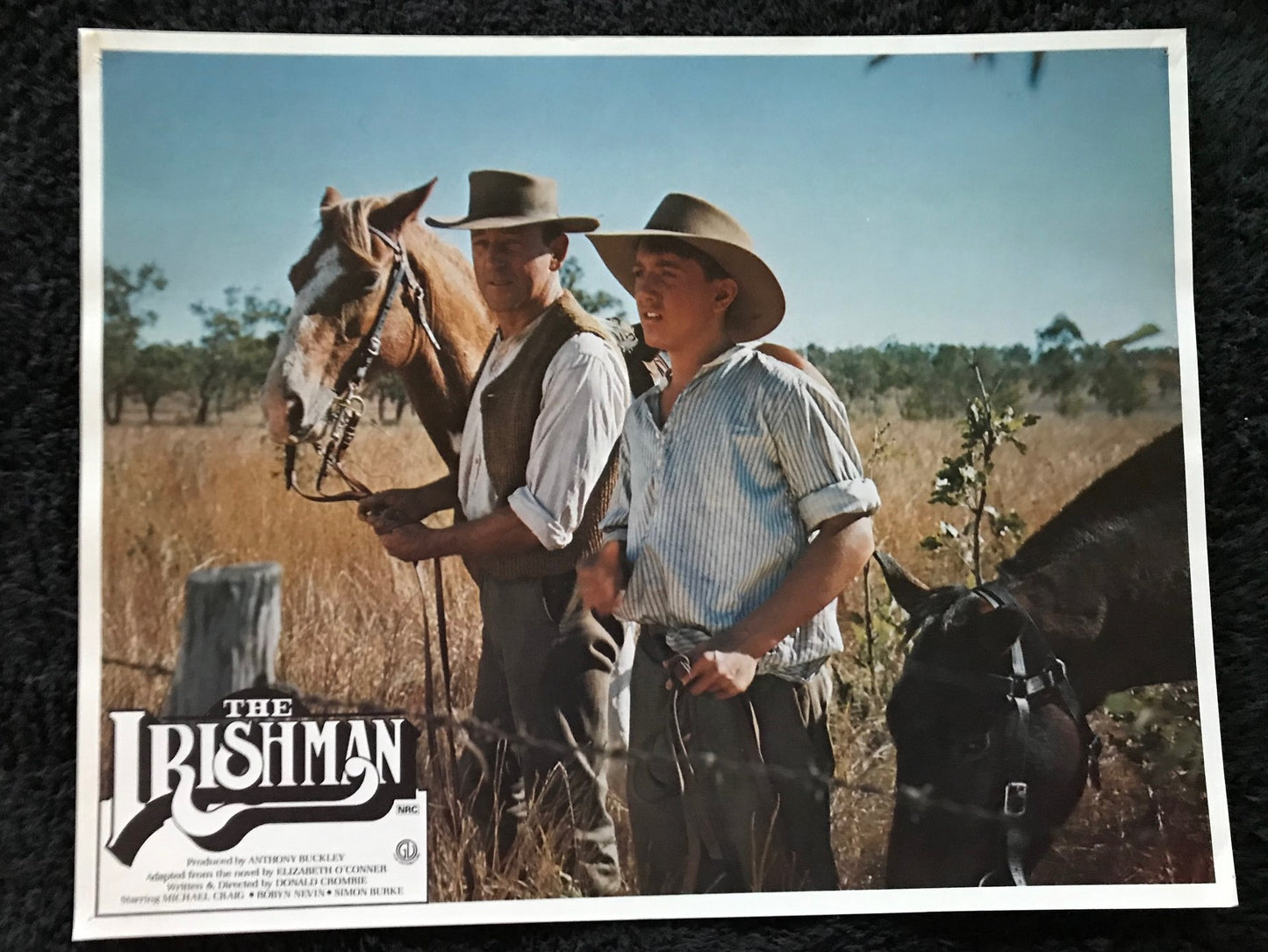 ORIGINAL LOBBY CARDS - THE IRISHMAN - 1978 - Australian - set of 8 cards -  Michael Craig, Simon Burke, Robyn Nevin, Lou Brown