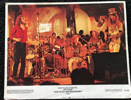 ORIGINAL LOBBY CARD - JOE COCKER: MAD DOGS AND ENGLISHMEN (c) - 1971 - #5 key card -  Joe Cocker, Leon Russell, Chris Stainton, Jim Price