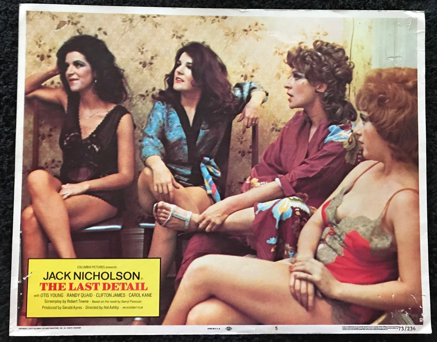 ORIGINAL LOBBY CARD - THE LAST DETAIL - 1973 - group of 7 cards -  Jack Nicholson, Otis Young, Randy Quaid, Clifton James