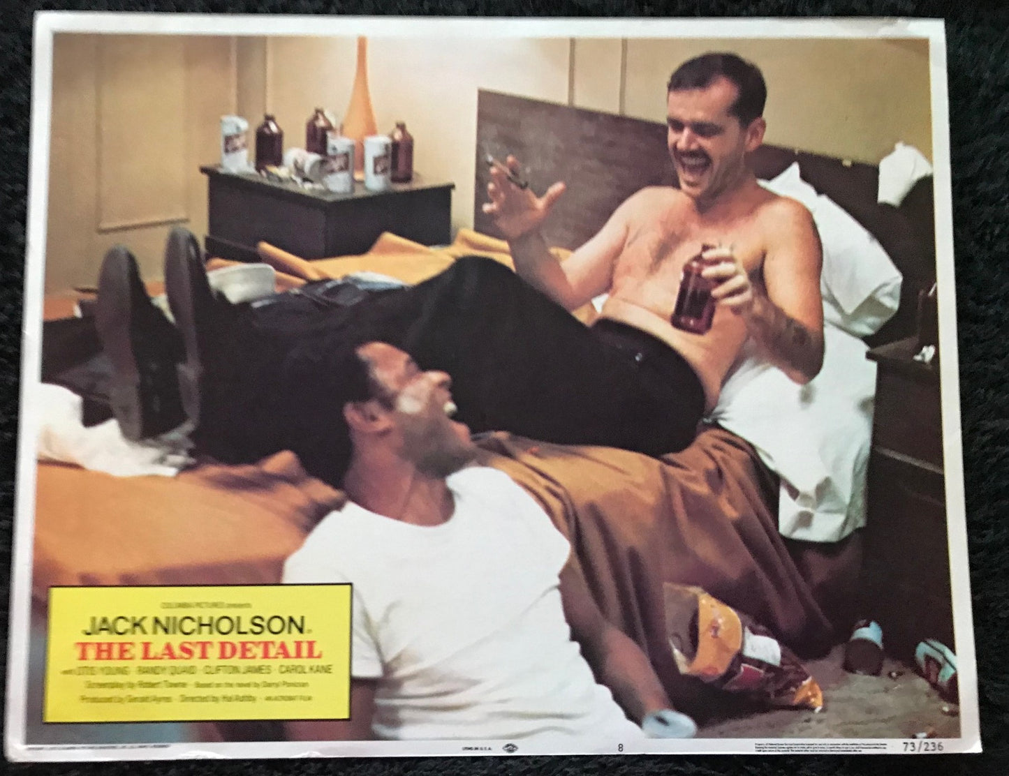 ORIGINAL LOBBY CARD - THE LAST DETAIL - 1973 - group of 7 cards -  Jack Nicholson, Otis Young, Randy Quaid, Clifton James