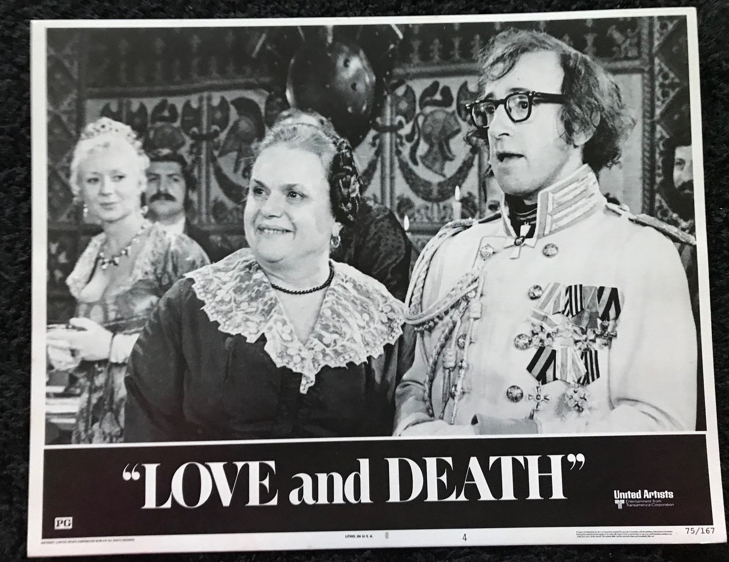 ORIGINAL LOBBY CARDS - LOVE AND DEATH - 1975 - set of 8 cards -  Woody Allen, Diane Keaton, George Adet, Olga Georges-Picot