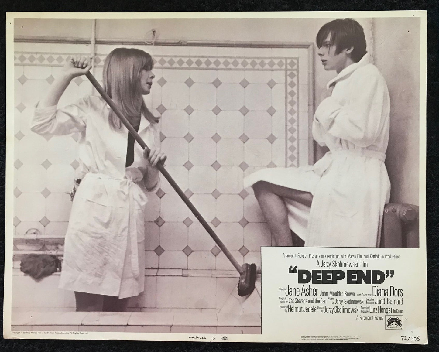 ORIGINAL LOBBY CARDS - DEEP END - 1970 - Set of 8 cards -  Jane Asher, John Moulder-Brown, Karl Michael Vogler, Christopher Sandford