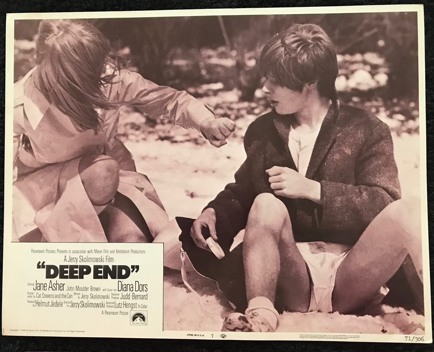 ORIGINAL LOBBY CARDS - DEEP END - 1970 - Set of 8 cards -  Jane Asher, John Moulder-Brown, Karl Michael Vogler, Christopher Sandford