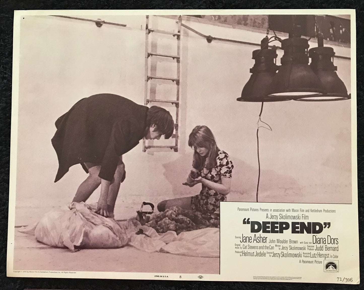 ORIGINAL LOBBY CARDS - DEEP END - 1970 - Set of 8 cards -  Jane Asher, John Moulder-Brown, Karl Michael Vogler, Christopher Sandford