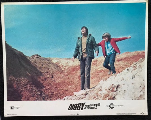 ORIGINAL LOBBY CARDS - DIGBY, THE BIGGEST DOG IN THE WORLD - 1974 - group of 7 cards -  Jim Dale, Spike Milligan, Angela Douglas, John Bluthal