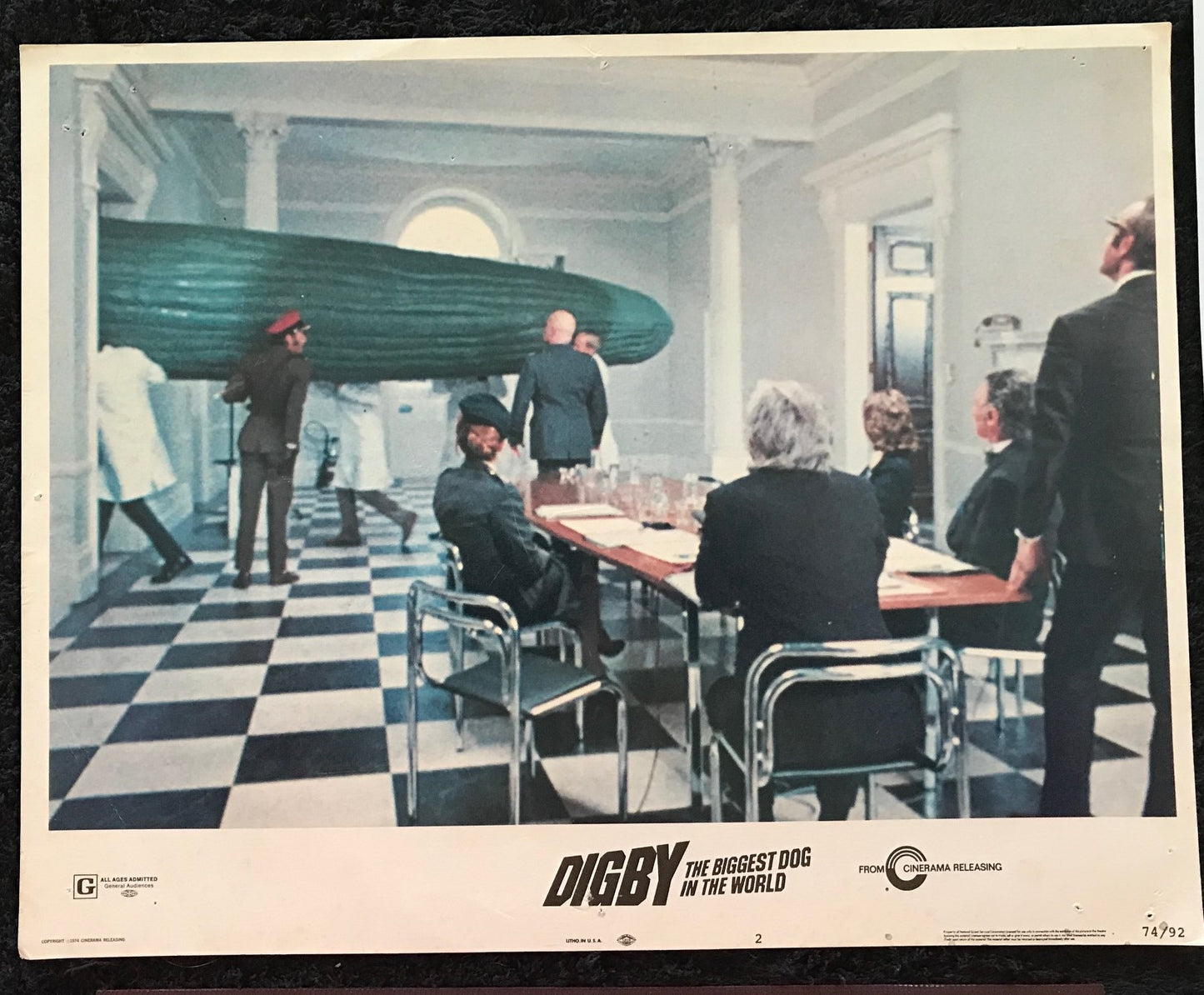 ORIGINAL LOBBY CARDS - DIGBY, THE BIGGEST DOG IN THE WORLD - 1974 - group of 7 cards -  Jim Dale, Spike Milligan, Angela Douglas, John Bluthal