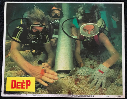 ORIGINAL LOBBY CARD - THE DEEP (a) - 1977 - #1 key card -  Robert Shaw, Jacqueline Bisset, Nick Nolte, Louis Gossett Jr.