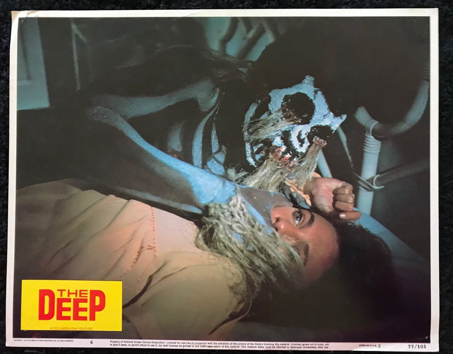 ORIGINAL LOBBY CARD - THE DEEP (c) - 1977 - #4 key card -  Robert Shaw, Jacqueline Bisset, Nick Nolte, Louis Gossett Jr.