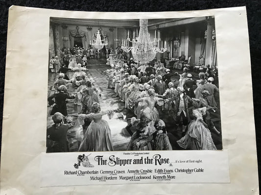 ORIGINAL MOVIE STILL - THE SLIPPER AND THE ROSE: The Story of Cinderella - 1976 - large (b&w) -  Richard Chamberlain, Gemma Craven, Annette Crosbie, Edith Evans, Christopher Gable