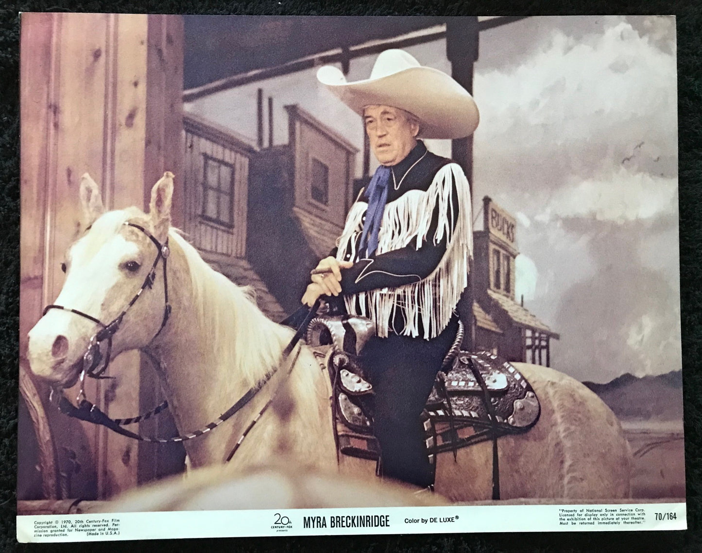 ORIGINAL LOBBY CARDS - MYRA BRECKINRIDGE - 1970 - group of 7 cards -  Raquel Welch, Rex Reed, Mae West, John Huston, Farrah Fawcett