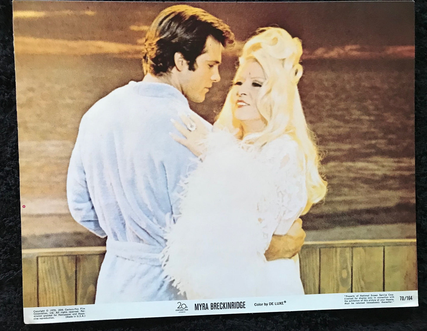 ORIGINAL LOBBY CARDS - MYRA BRECKINRIDGE - 1970 - group of 7 cards -  Raquel Welch, Rex Reed, Mae West, John Huston, Farrah Fawcett