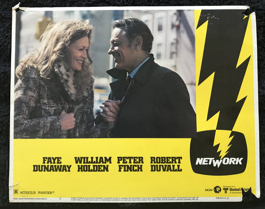 ORIGINAL LOBBY CARD - NETWORK - 1976 - #2 card -  Peter Finch, Faye Dunaway, William Holden, Robert Duvall