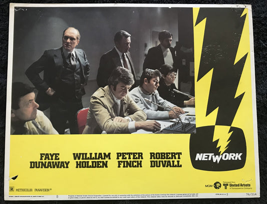 ORIGINAL LOBBY CARD - NETWORK - 1976 - #8 card -  Peter Finch, Faye Dunaway, William Holden, Robert Duvall