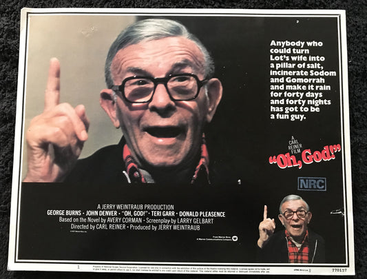 ORIGINAL LOBBY CARDS - OH GOD!  - 1977 - group of 7 cards -  John Denver, George Burns, Teri Garr, Donald Pleasence