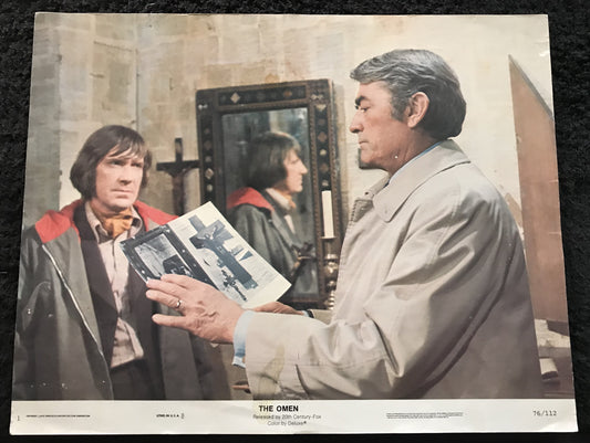 ORIGINAL LOBBY CARD - THE OMEN  - 1976 - #1 card -  Gregory Peck, Lee Remick, David Warner, Billie Whitelaw