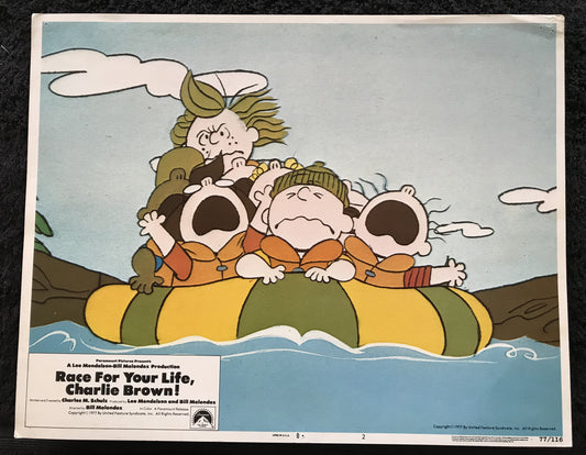 ORIGINAL LOBBY CARD - RACE FOR YOUR LIFE, CHARLIE BROWN - 1977 - #2 card -  Duncan Watson, Bill Melendez, Gail Davis, Melanie Kohn