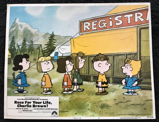 ORIGINAL LOBBY CARD - RACE FOR YOUR LIFE, CHARLIE BROWN - 1977 - #4 card -  Duncan Watson, Bill Melendez, Gail Davis, Melanie Kohn