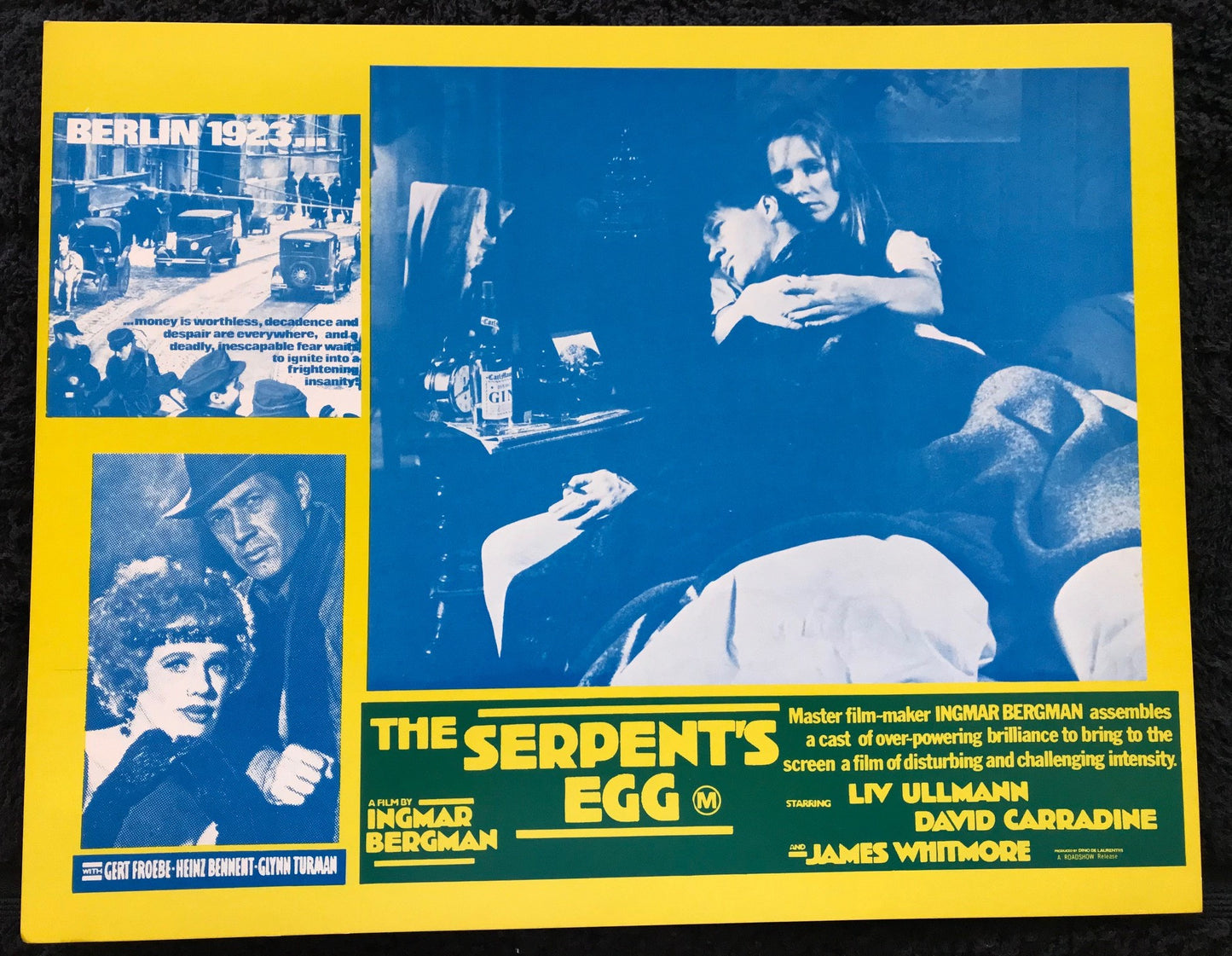 ORIGINAL LOBBY CARDS - THE SERPENT'S EGG - 1977 - set of 8 cards -  David Carradine, Liv Ullmann, Gert Fröbe, Heinz Bennent