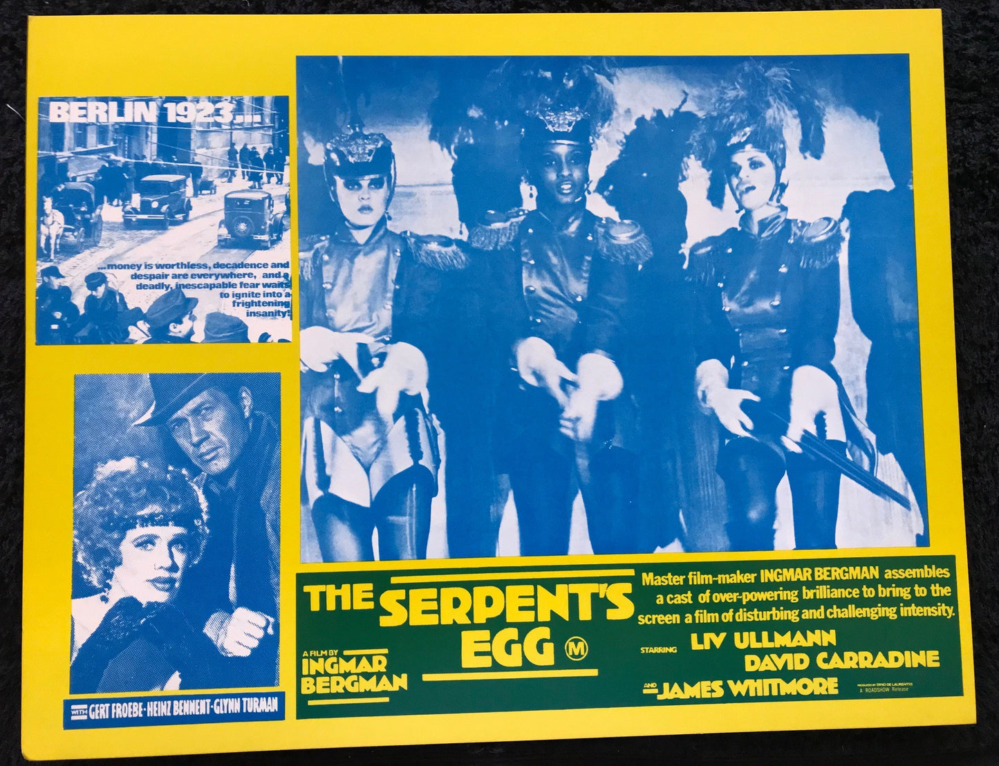 ORIGINAL LOBBY CARDS - THE SERPENT'S EGG - 1977 - set of 8 cards -  David Carradine, Liv Ullmann, Gert Fröbe, Heinz Bennent