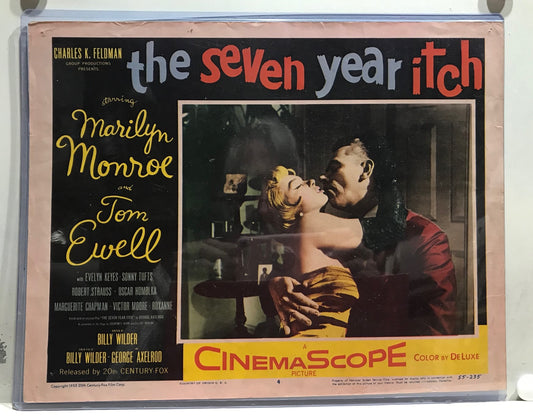 ORIGINAL LOBBY CARD - THE SEVEN YEAR ITCH -1955 - key card #4 -  Marilyn Monroe, Tom Ewell, Sonny Tufts