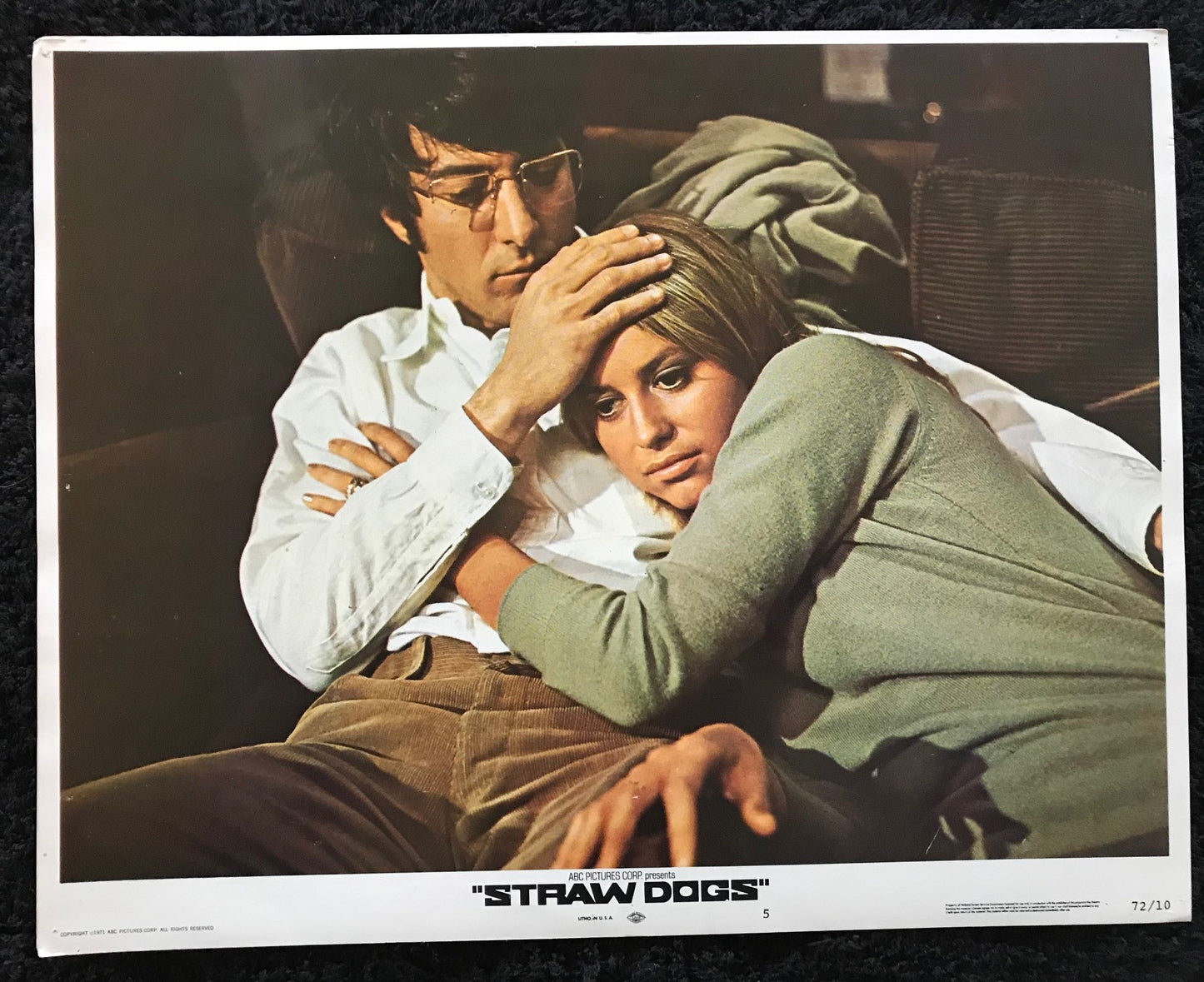 ORIGINAL LOBBY CARD - STRAW DOGS - 1971 - #5 card -  Dustin Hoffman, Susan George, Peter Vaughan, T. P. McKenna, Del Henney