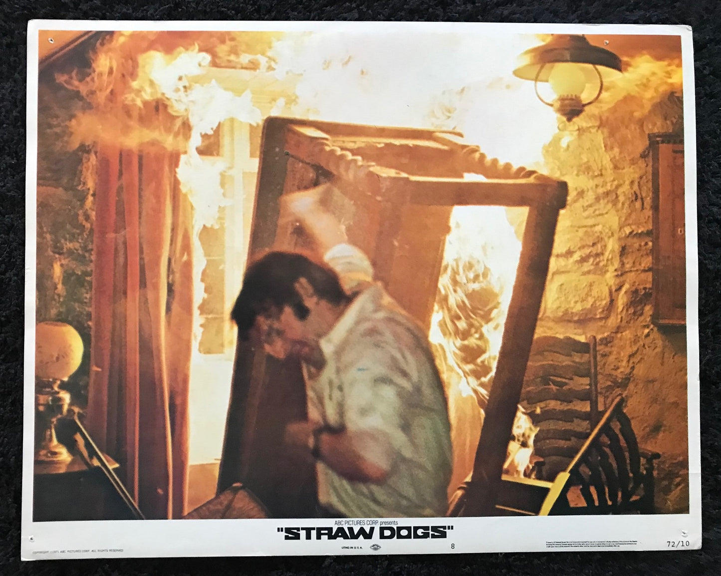 ORIGINAL LOBBY CARD - STRAW DOGS - 1971 - #8 card -  Dustin Hoffman, Susan George, Peter Vaughan, T. P. McKenna, Del Henney