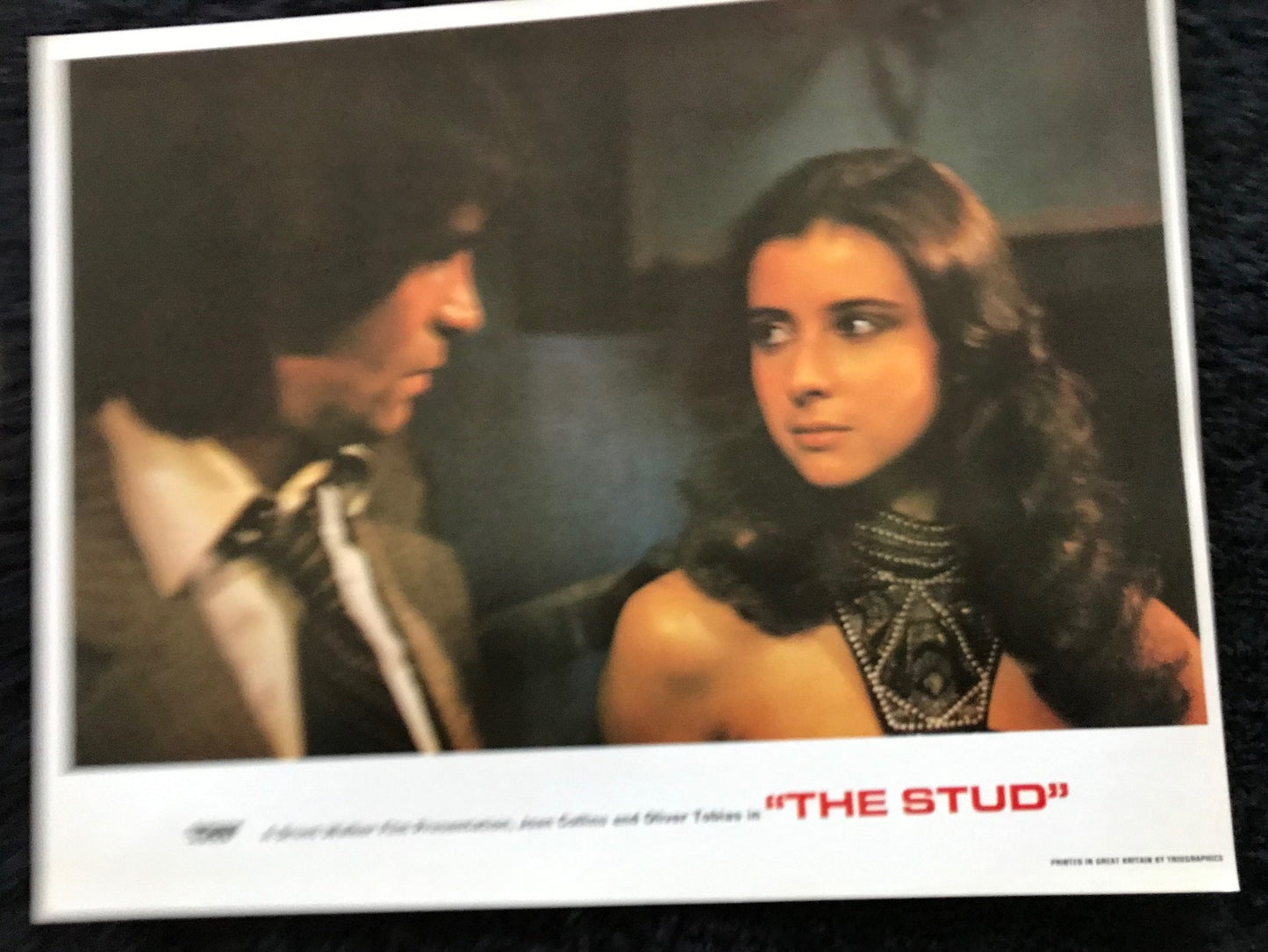 ORIGINAL LOBBY CARDS - THE STUD - 1978 - group of 10 cards -  Joan Collins, Sue Lloyd, Walter Gotell, Oliver Tobias