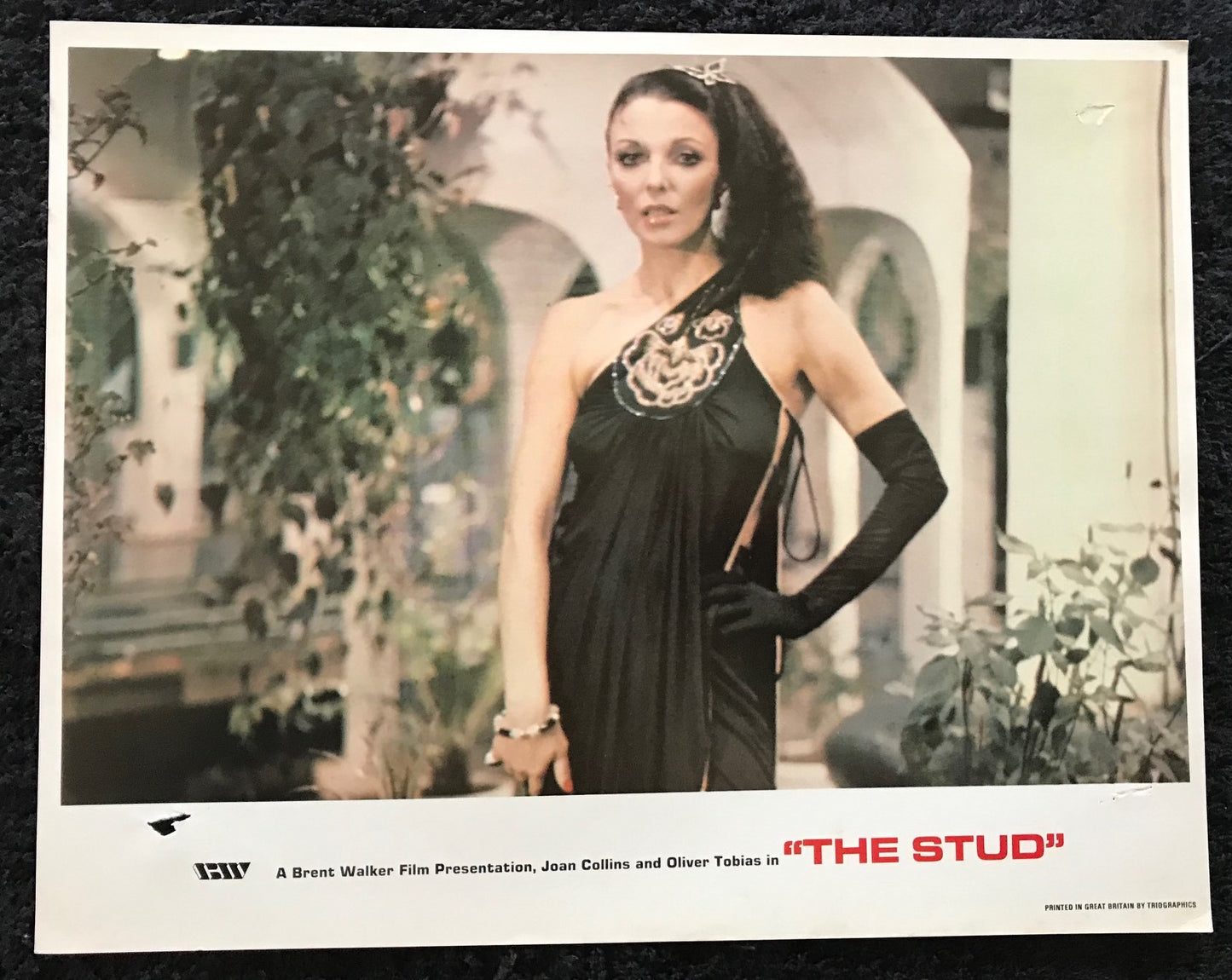 ORIGINAL LOBBY CARDS - THE STUD - 1978 - group of 10 cards -  Joan Collins, Sue Lloyd, Walter Gotell, Oliver Tobias