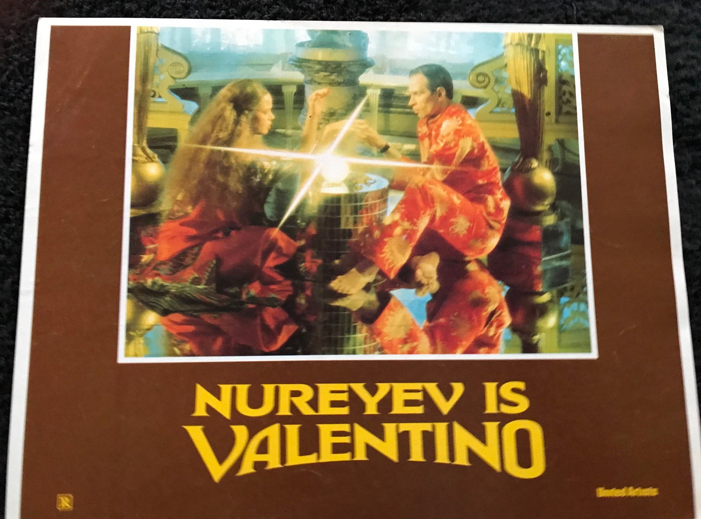 ORIGINAL LOBBY CARDS - VALENTINO - 1977 - group of 7 cards -  Rudolf Nureyev, Leslie Caron, Michelle Phillips, Carol Kane