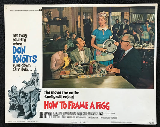 ORIGINAL LOBBY CARDS - HOW TO FRAME A FIGG - 1971 - set of 8 -  Don Knotts, Joe Flynn, Elaine Joyce