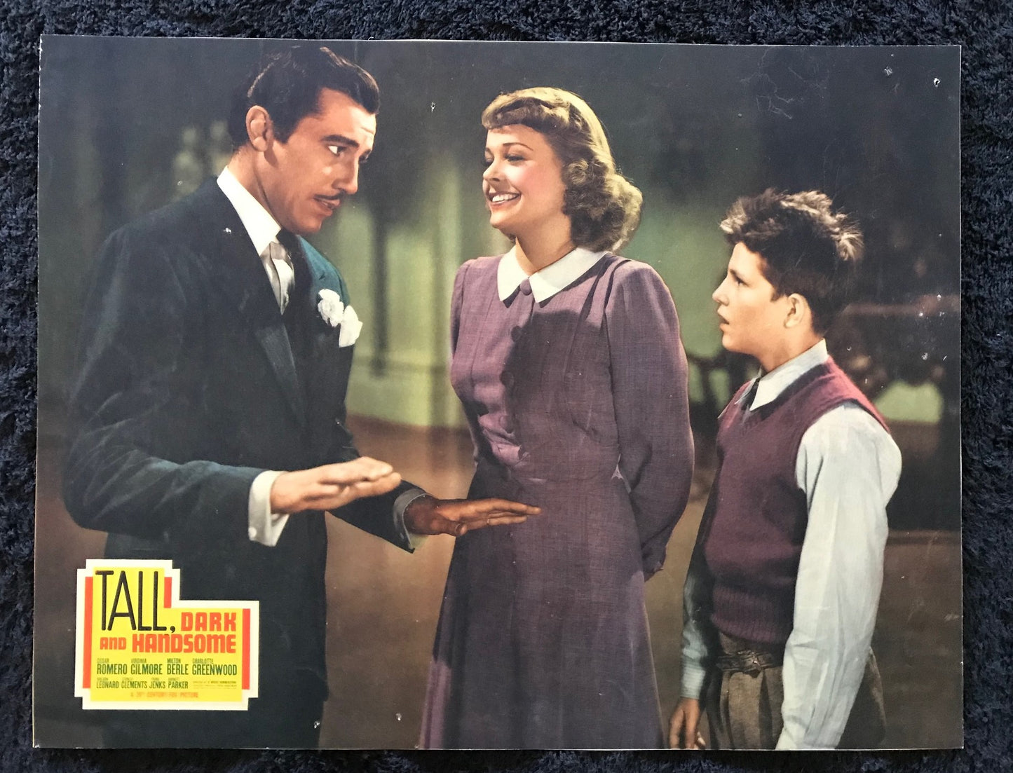 ORIGINAL LOBBY CARDS - TALL, DARK AND HANDSOME - 1941 - set of 8 -  Cesar Romero, Virginia Gilmore, Milton Berle, Charlotte Greenwood