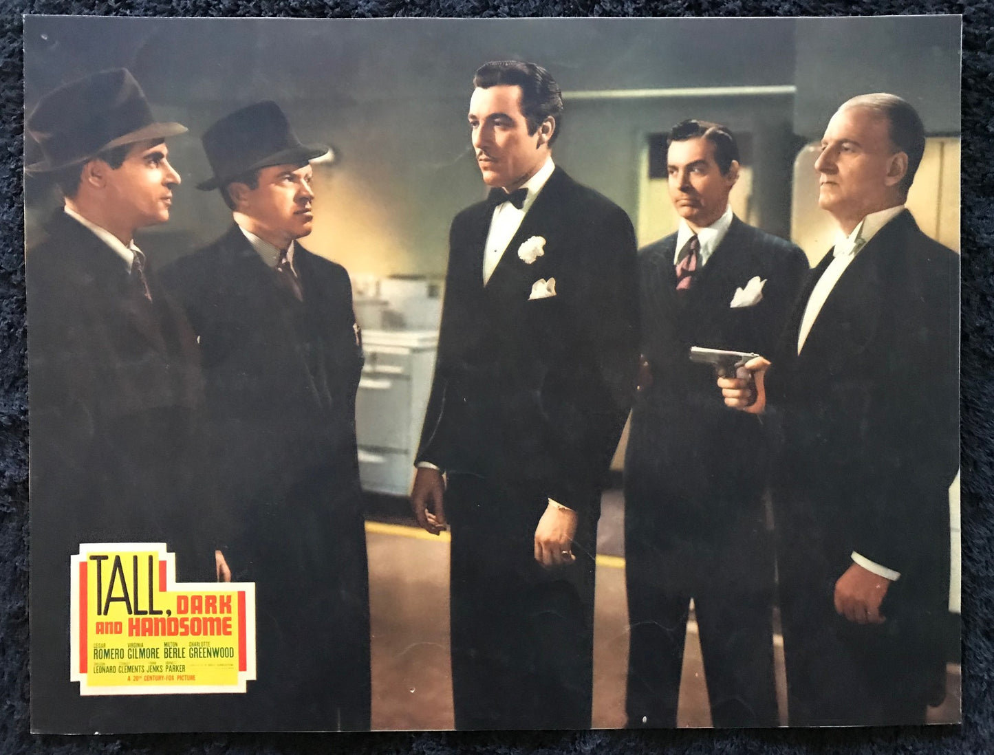 ORIGINAL LOBBY CARDS - TALL, DARK AND HANDSOME - 1941 - set of 8 -  Cesar Romero, Virginia Gilmore, Milton Berle, Charlotte Greenwood