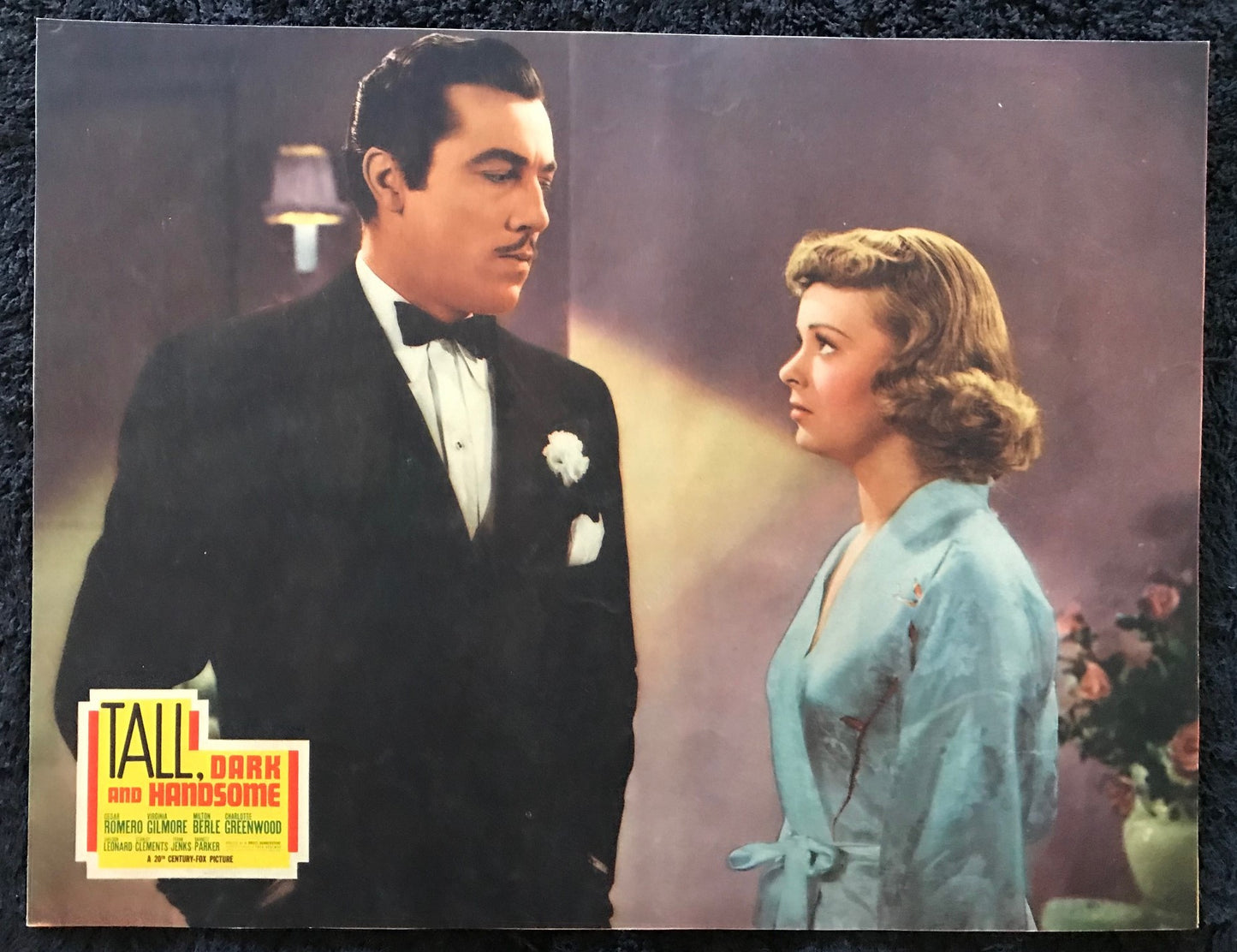 ORIGINAL LOBBY CARDS - TALL, DARK AND HANDSOME - 1941 - set of 8 -  Cesar Romero, Virginia Gilmore, Milton Berle, Charlotte Greenwood