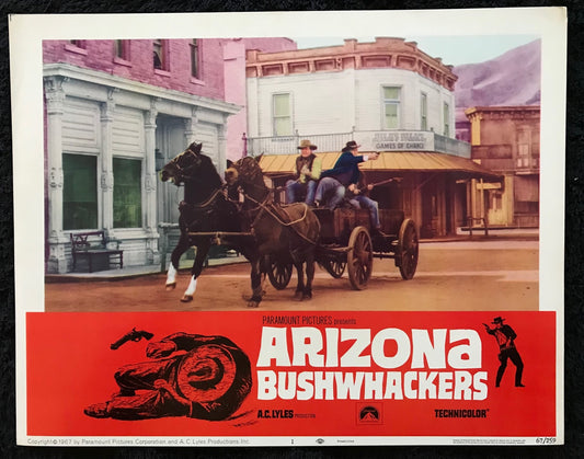 ORIGINAL LOBBY CARDS - ARIZONA BUSHWHACKERS - 1967 - set of 8 -  Roy Rogers Jr, Yvonne De Carlo, Howard Keel