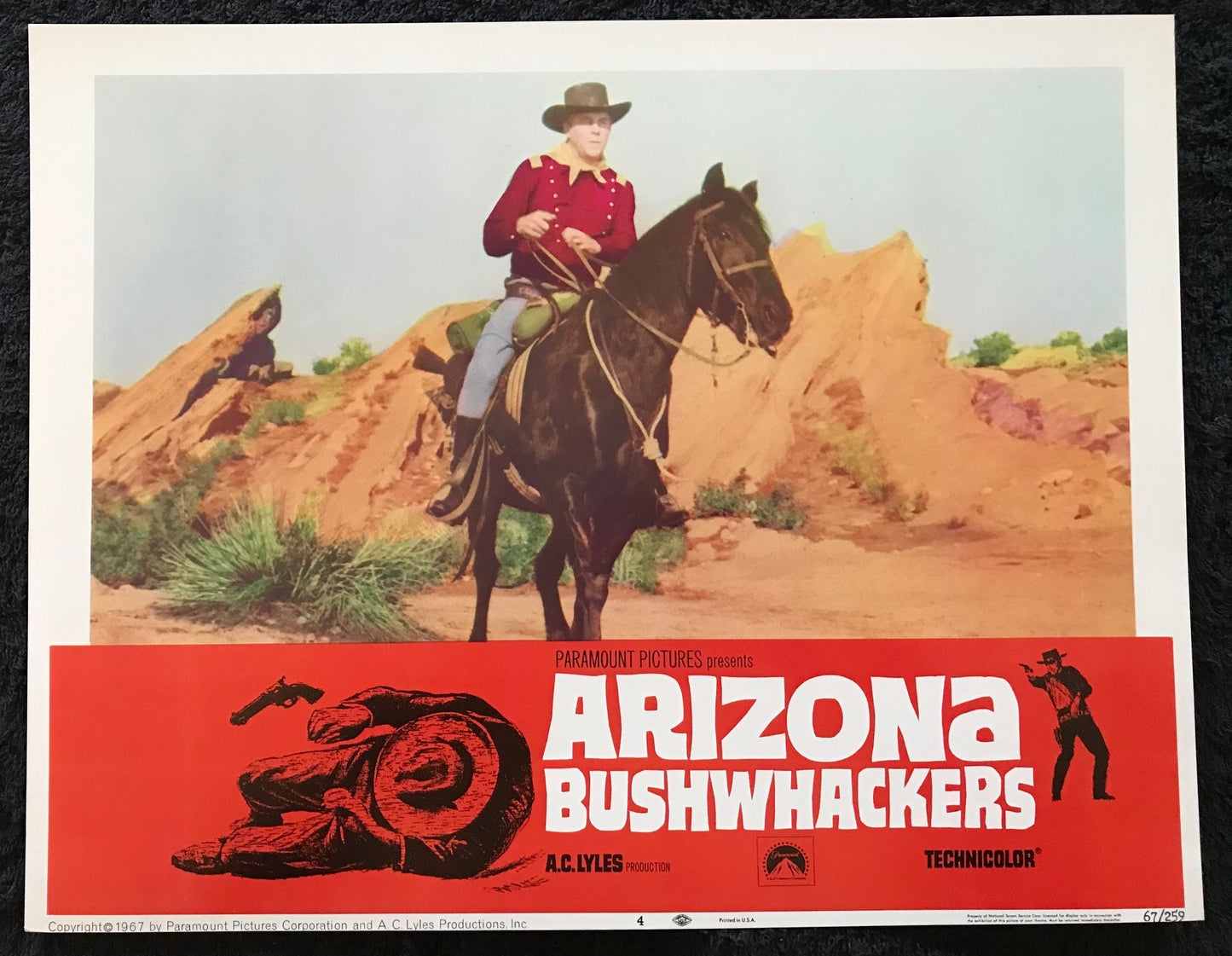 ORIGINAL LOBBY CARDS - ARIZONA BUSHWHACKERS - 1967 - set of 8 -  Roy Rogers Jr, Yvonne De Carlo, Howard Keel
