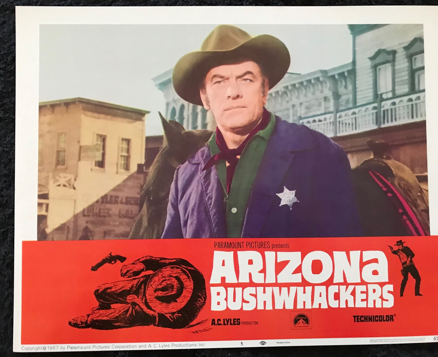 ORIGINAL LOBBY CARDS - ARIZONA BUSHWHACKERS - 1967 - set of 8 -  Roy Rogers Jr, Yvonne De Carlo, Howard Keel
