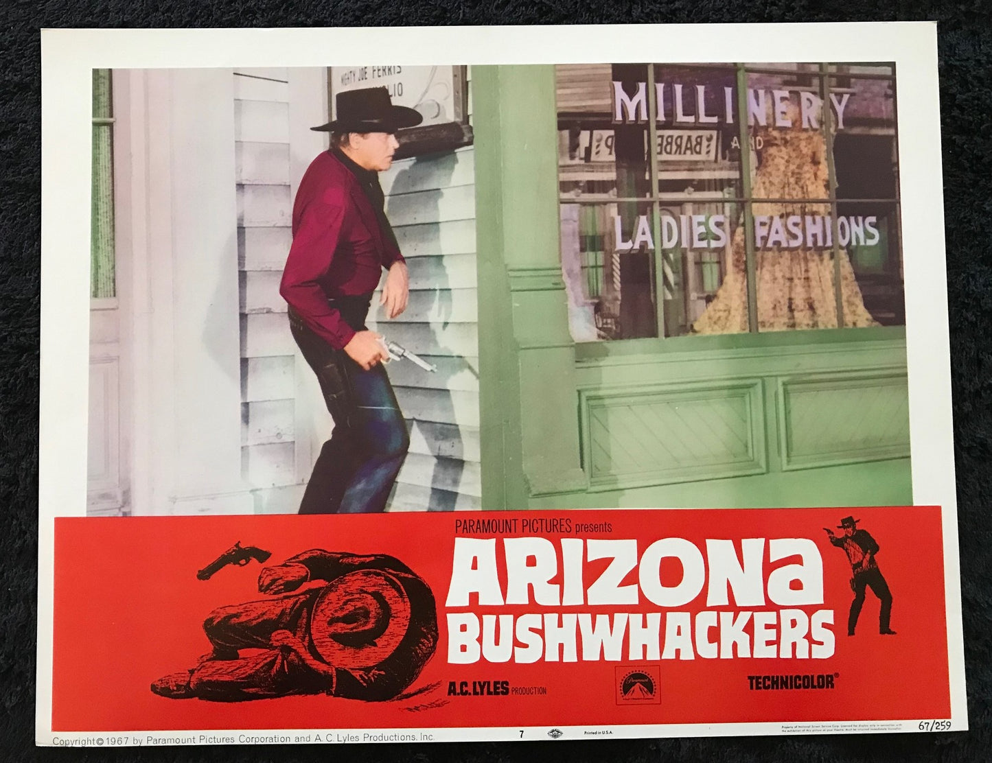 ORIGINAL LOBBY CARDS - ARIZONA BUSHWHACKERS - 1967 - set of 8 -  Roy Rogers Jr, Yvonne De Carlo, Howard Keel