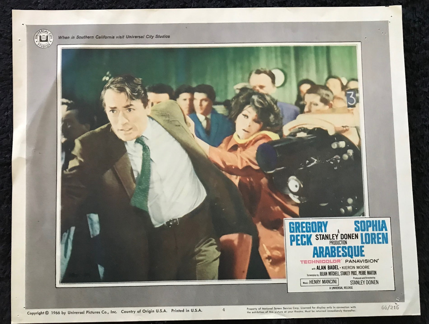 ORIGINAL LOBBY CARDS - ARABESQUE - 1966 - set of 8 -  Sophia Loren, Gregory Peck, Alan Badel