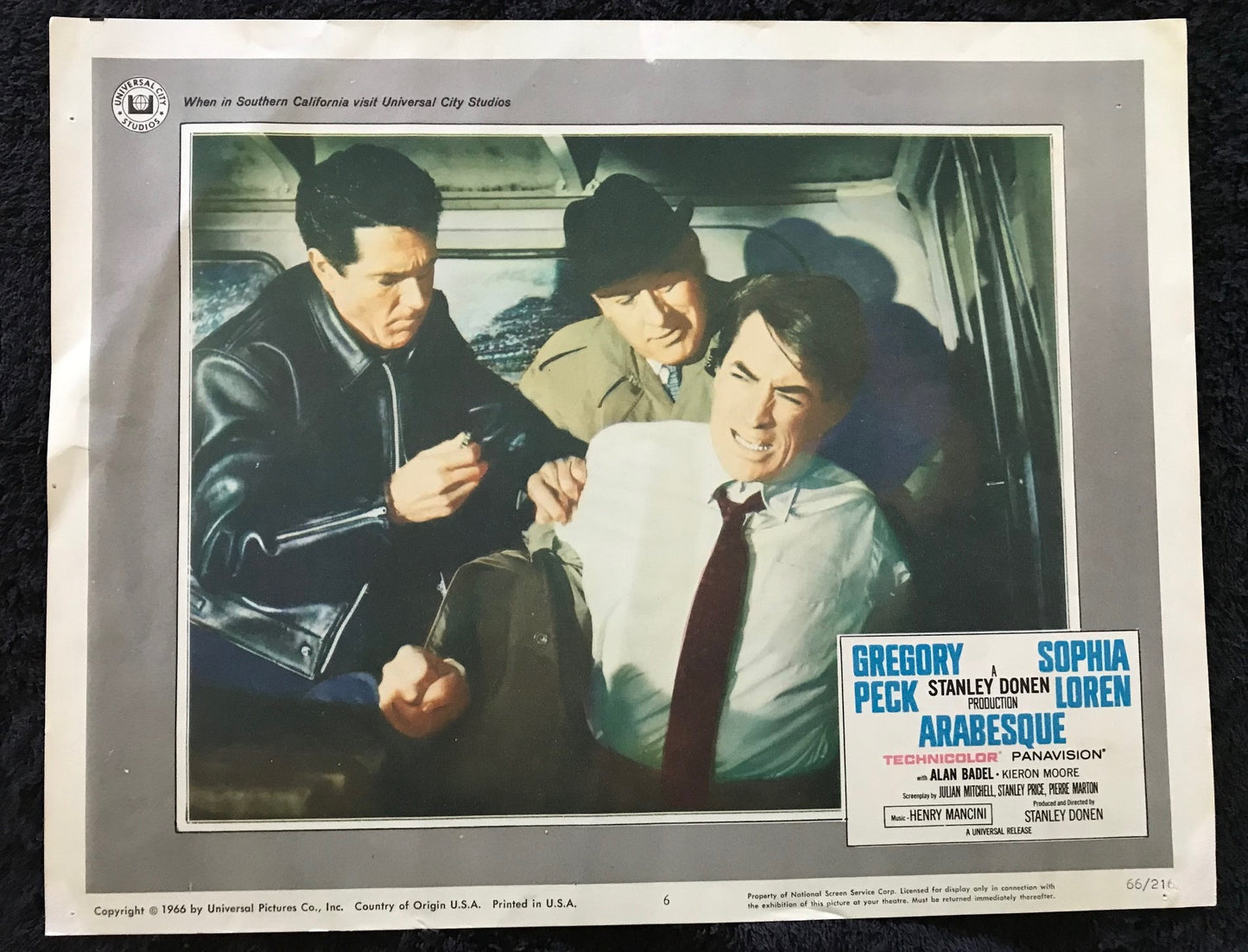 ORIGINAL LOBBY CARDS - ARABESQUE - 1966 - set of 8 -  Sophia Loren, Gregory Peck, Alan Badel