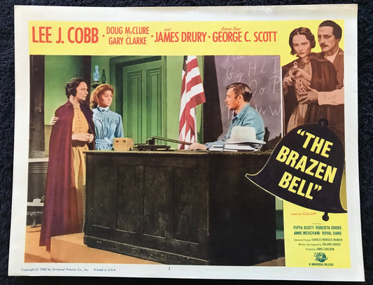 ORIGINAL LOBBY CARDS - THE BRAZEN BELL - 1962 - set of 8 -  Lee J. Cobb, Doug McClure, Gary Clarke, James Drury