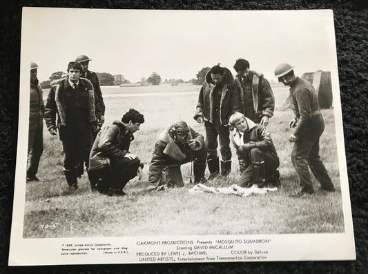 PUBLICITY PHOTOGRAPH - from MOSQUITO SQUADRON (a) (1969) - DAVID McCALLUM & Other Pilots (MQ-3)
