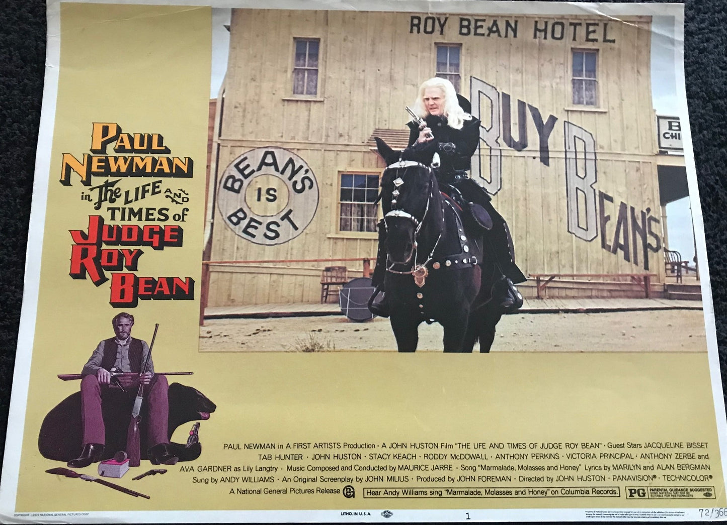 ORIGINAL LOBBY CARD - THE LIFE AND TIMES OF JUDGE ROY BEAN (a) - 1972 - card #1