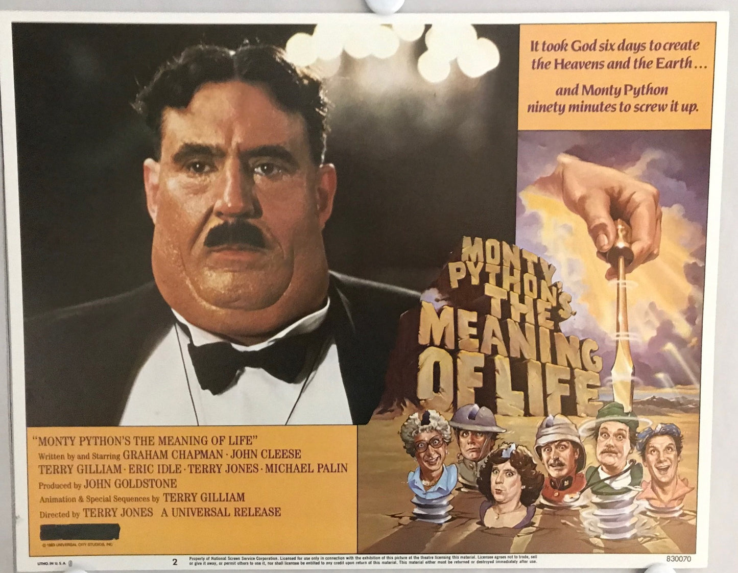 ORIGINAL LOBBY CARDS - MONTY PYTHON'S THE MEANING OF LIFE - 1983 - set of 8
