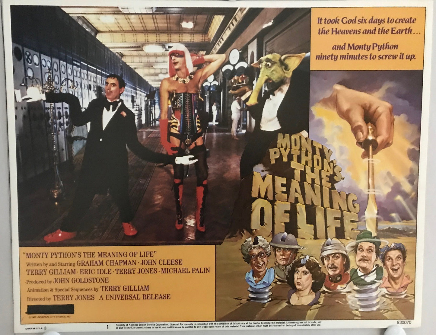ORIGINAL LOBBY CARDS - MONTY PYTHON'S THE MEANING OF LIFE - 1983 - set of 8
