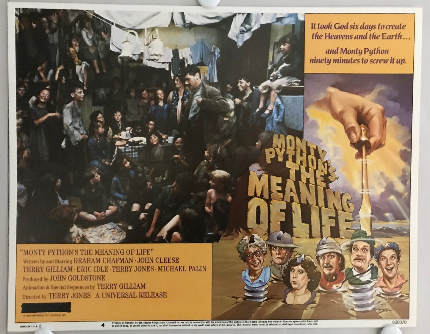 ORIGINAL LOBBY CARDS - MONTY PYTHON'S THE MEANING OF LIFE - 1983 - set of 8