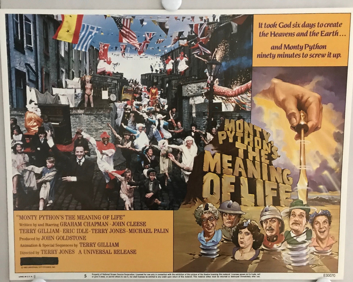 ORIGINAL LOBBY CARDS - MONTY PYTHON'S THE MEANING OF LIFE - 1983 - set of 8